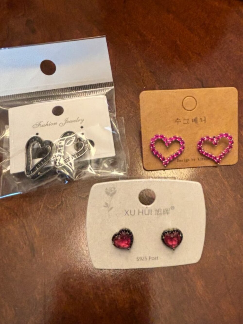 Set of 3 Heart Earrings
